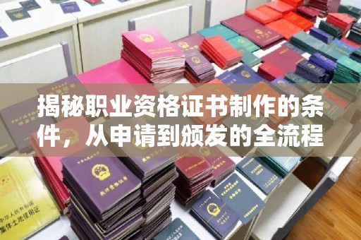 西平揭秘职业资格证书制作的条件，从申请到颁发的全流程解析