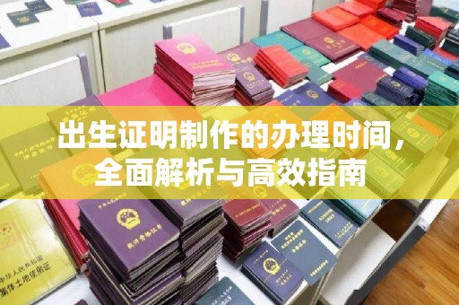 西平出生证明制作的办理时间，全面解析与高效指南
